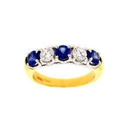 Pre Owned 18ct Diamond and Sapphire Eternity Ring ZP136